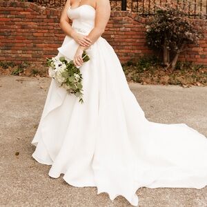 Maggie Sottero Cream Gown with Elegant Details